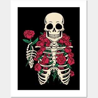 Romantic Rose Skeleton by Tobe Fonseca Posters and Art